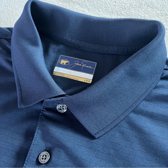 Jack Nicklaus Staydri Navy Golf Polo Shirt 
Size Large - Short Sleeve - Picture 1 of 10